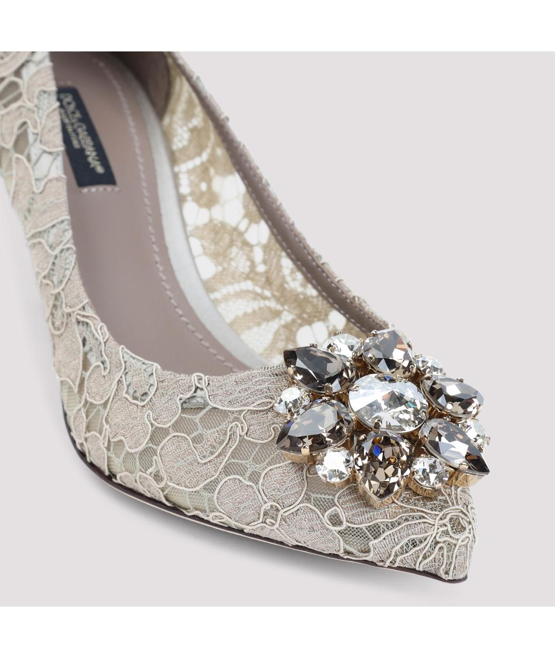 DOLCE&GABBANA Серые текстильные туфли, фото 5