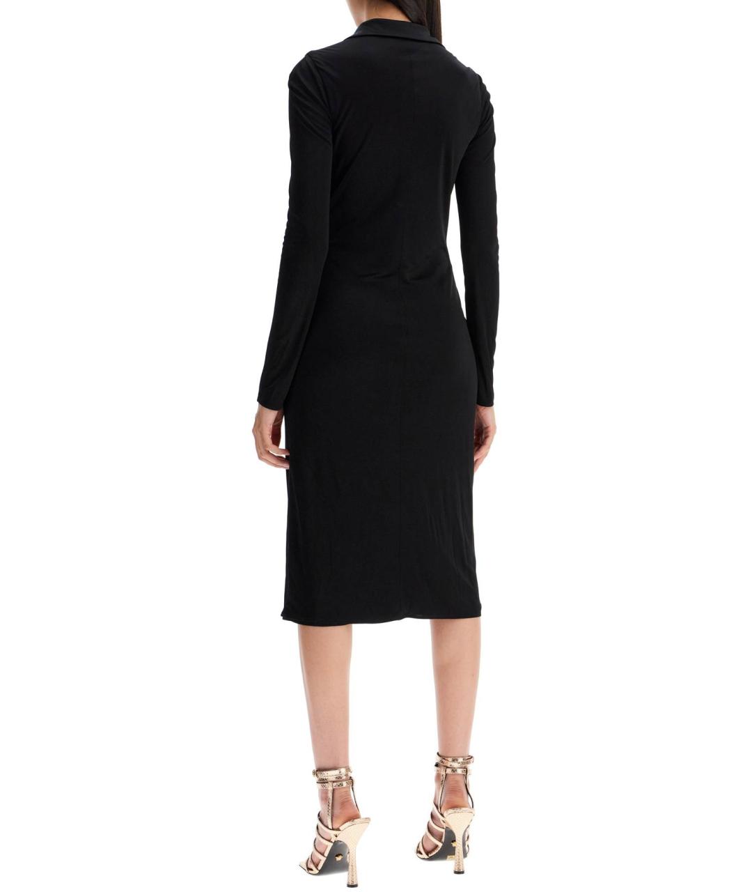 VERSACE Черное вискозное повседневное платье, фото 3