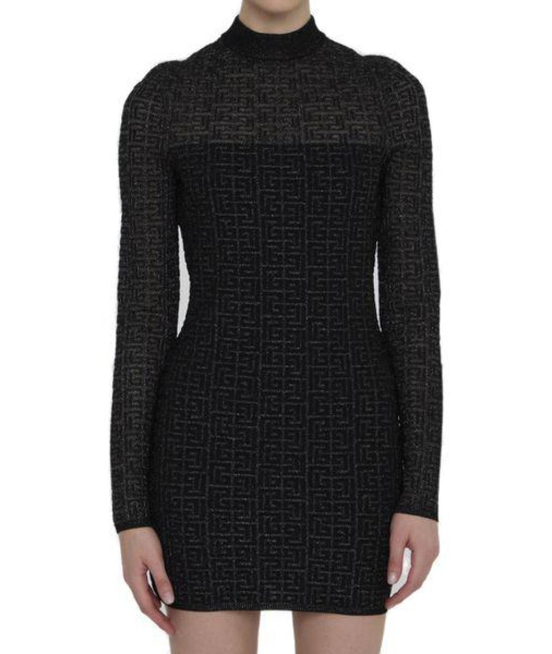 BALMAIN Черное вискозное повседневное платье, фото 2