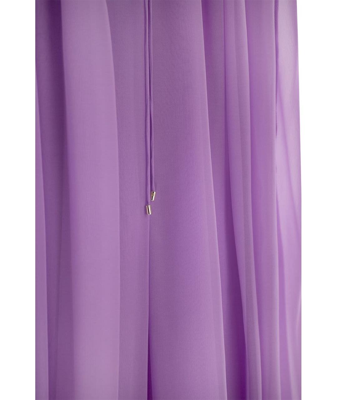 MAX MARA Фиолетовое шелковое повседневное платье, фото 4