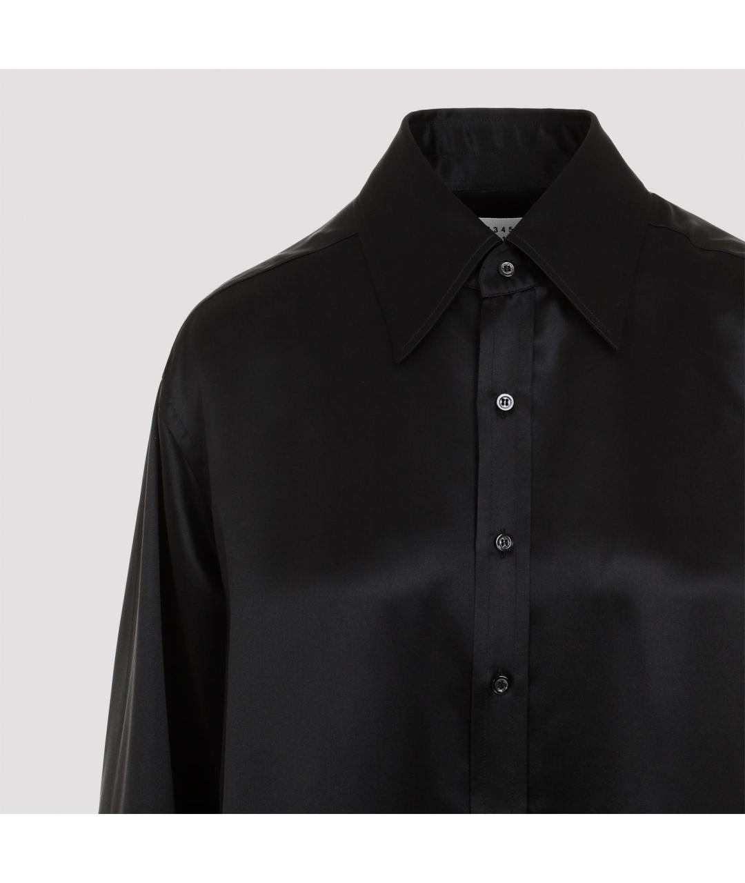 MAISON MARGIELA Черная шелковая рубашка, фото 4