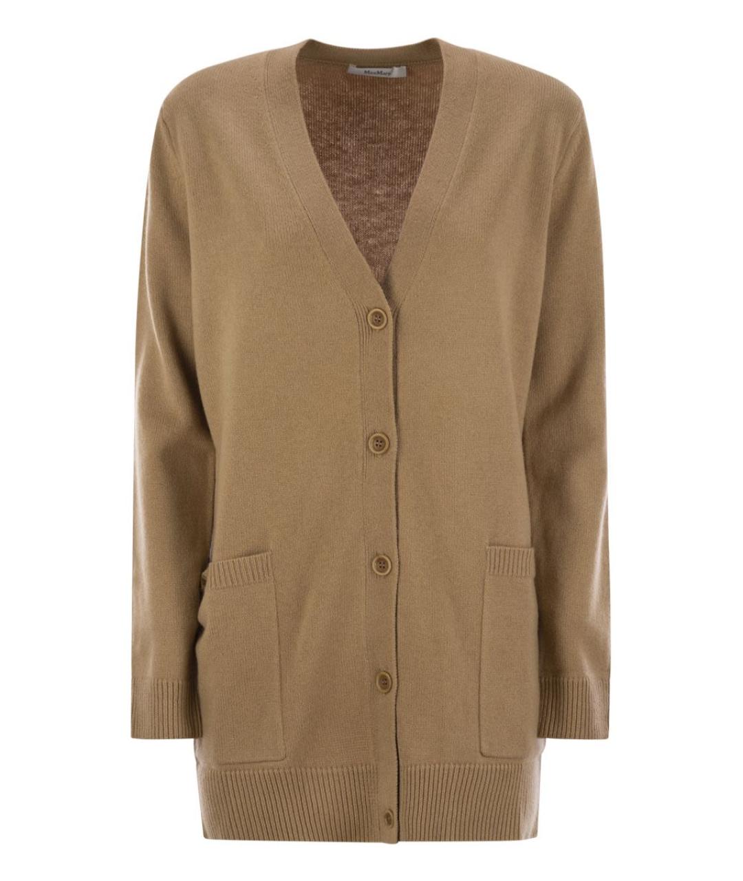 MAX MARA Коричневый кашемировый кардиган, фото 1