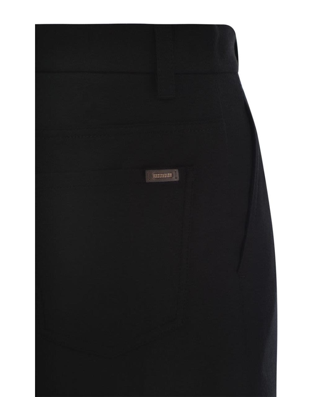 BRUNELLO CUCINELLI Черные прямые брюки, фото 4