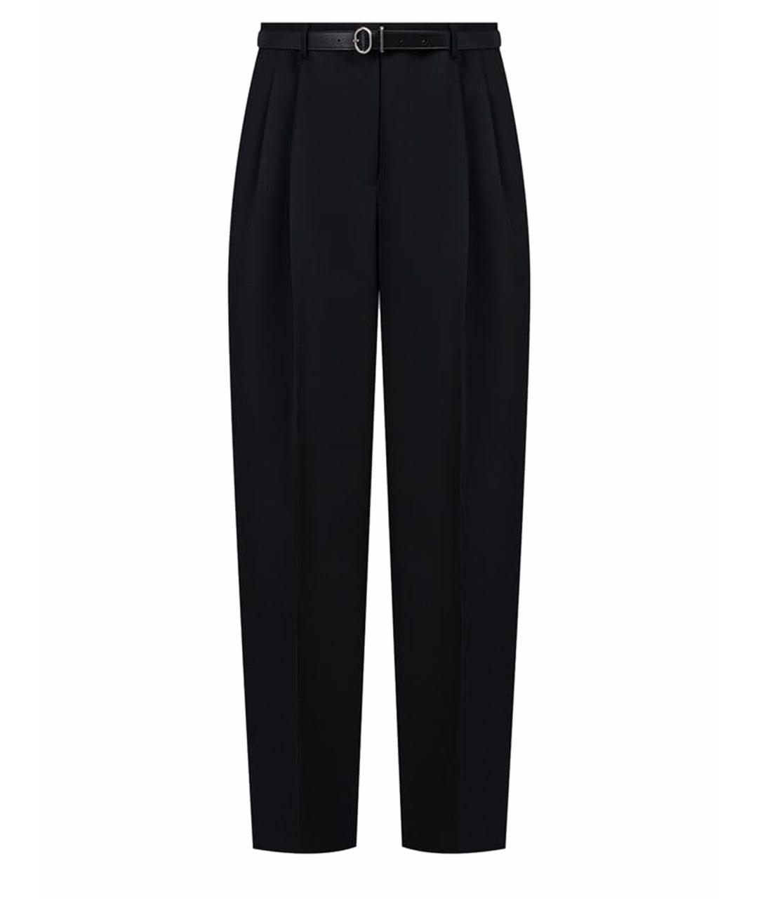 JIL SANDER Черные шерстяные прямые брюки, фото 1