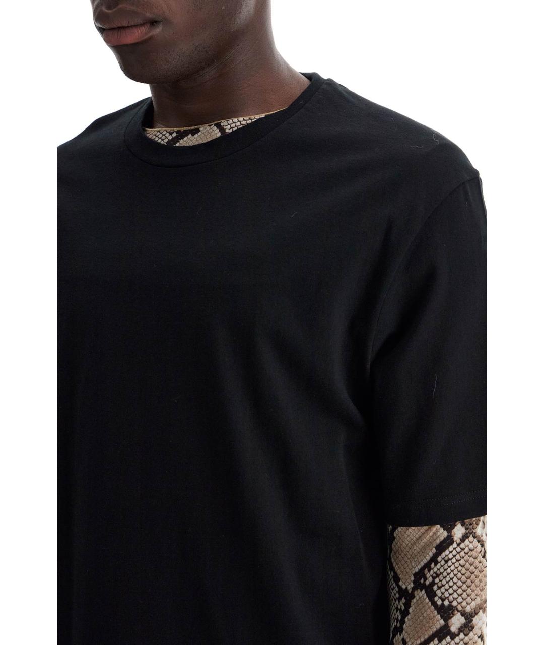 JIL SANDER Черная хлопковая футболка, фото 4