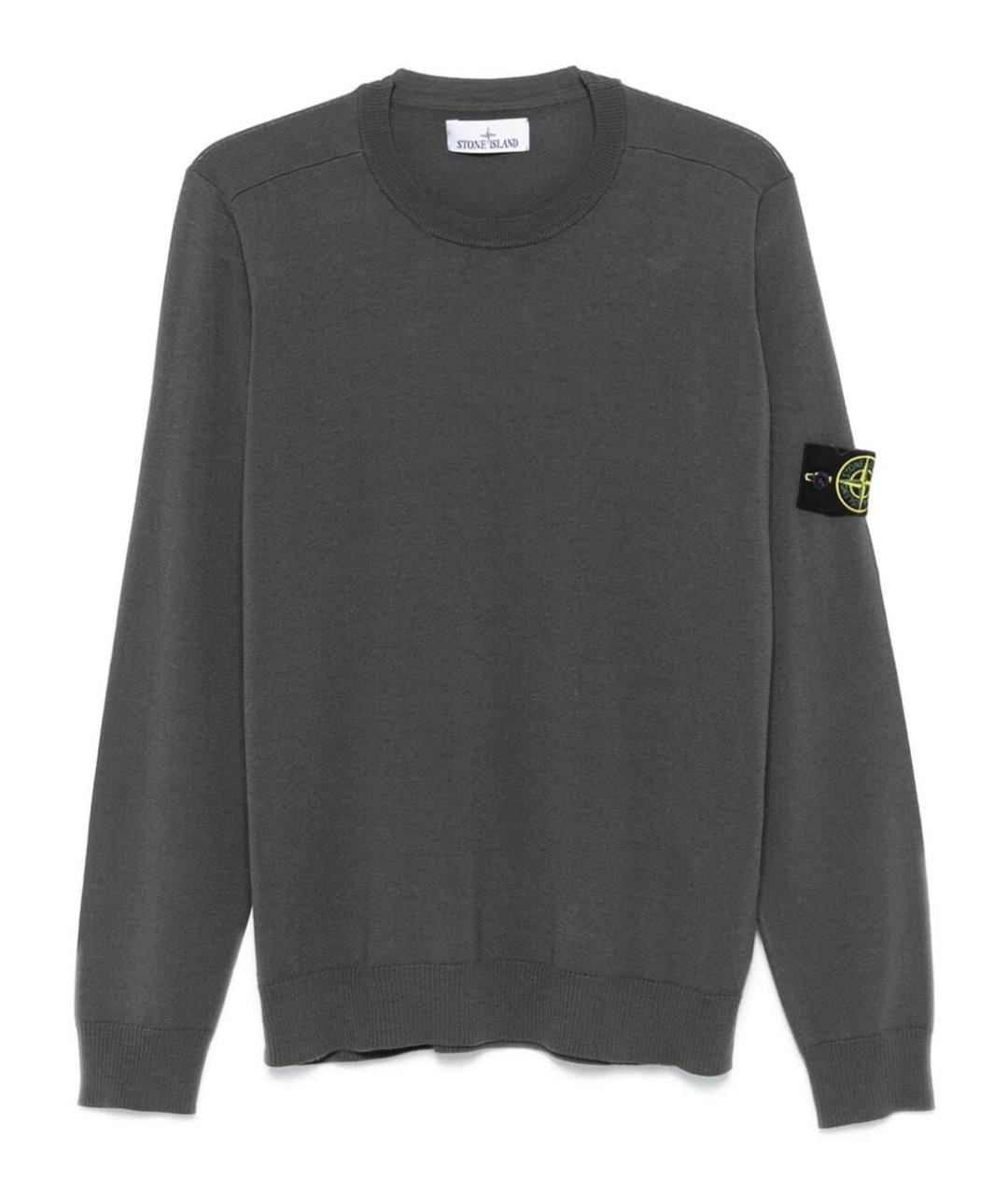 STONE ISLAND Серый шерстяной джемпер / свитер, фото 1