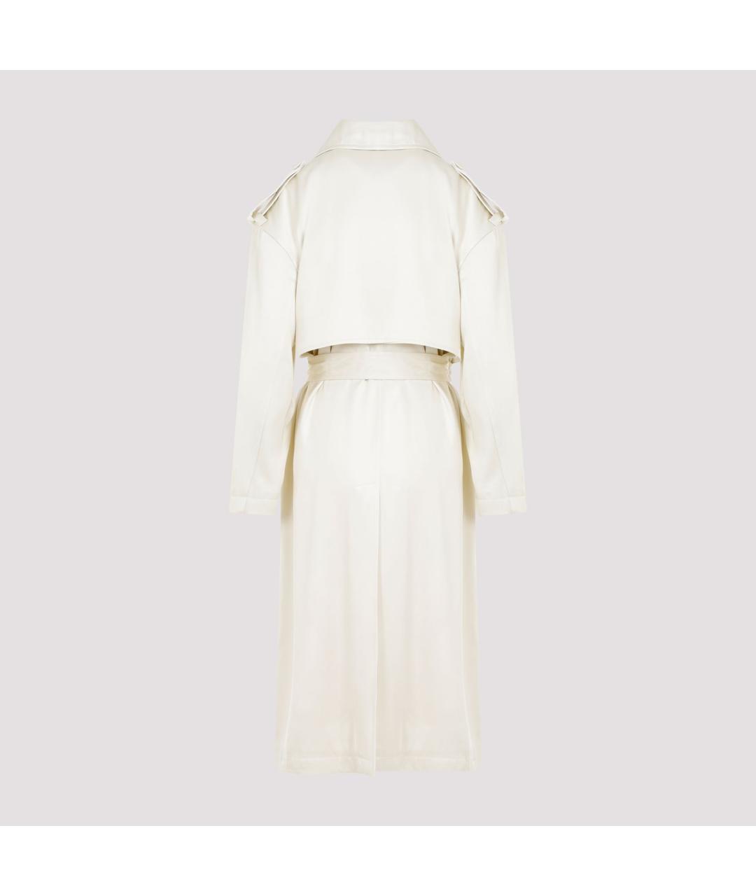 JIL SANDER Белое шелковое пальто, фото 2