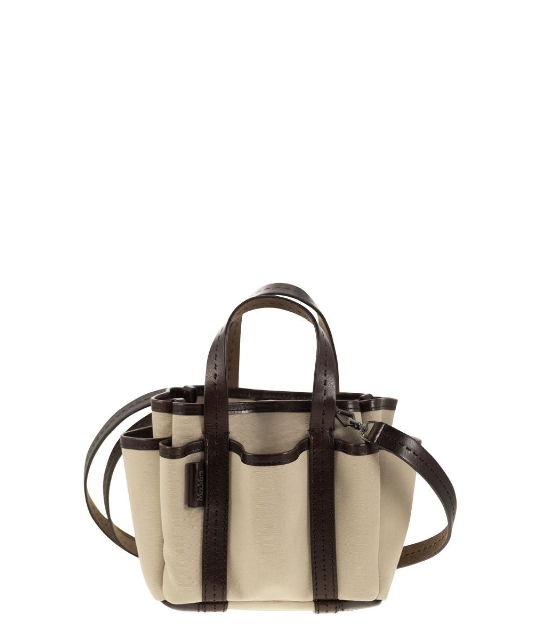 MAX MARA Бежевая хлопковая сумка с короткими ручками, фото 1