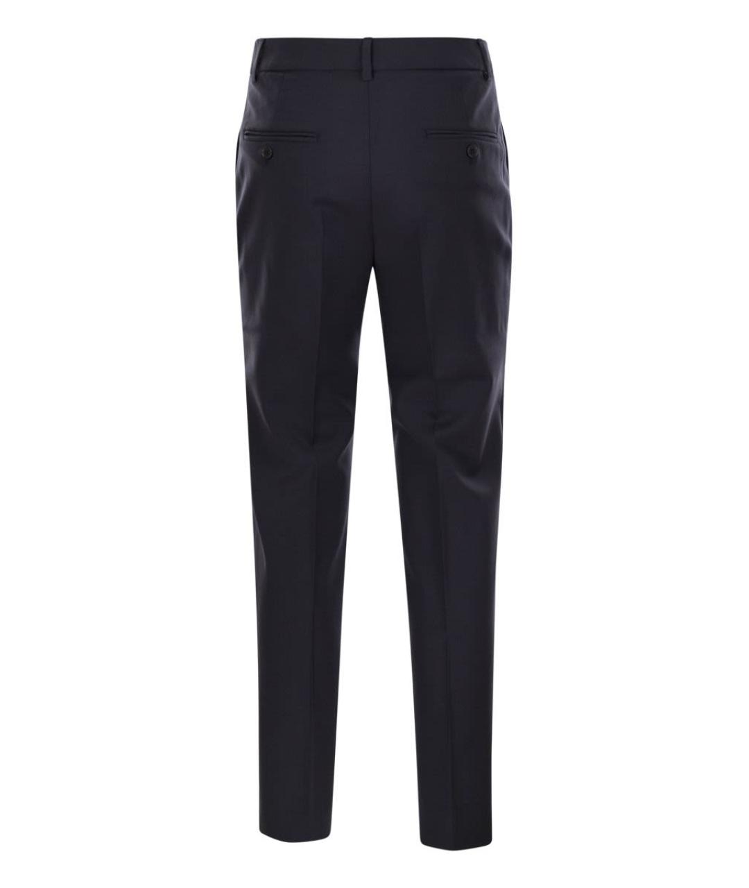 WEEKEND MAX MARA Темно-синие шерстяные прямые брюки, фото 2