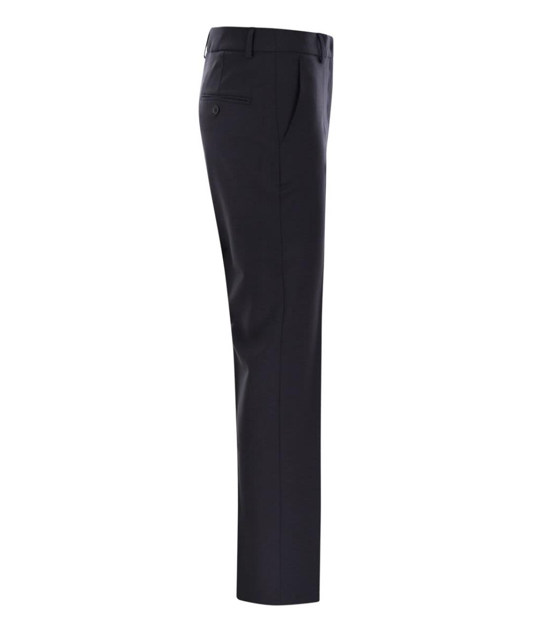WEEKEND MAX MARA Темно-синие шерстяные прямые брюки, фото 3