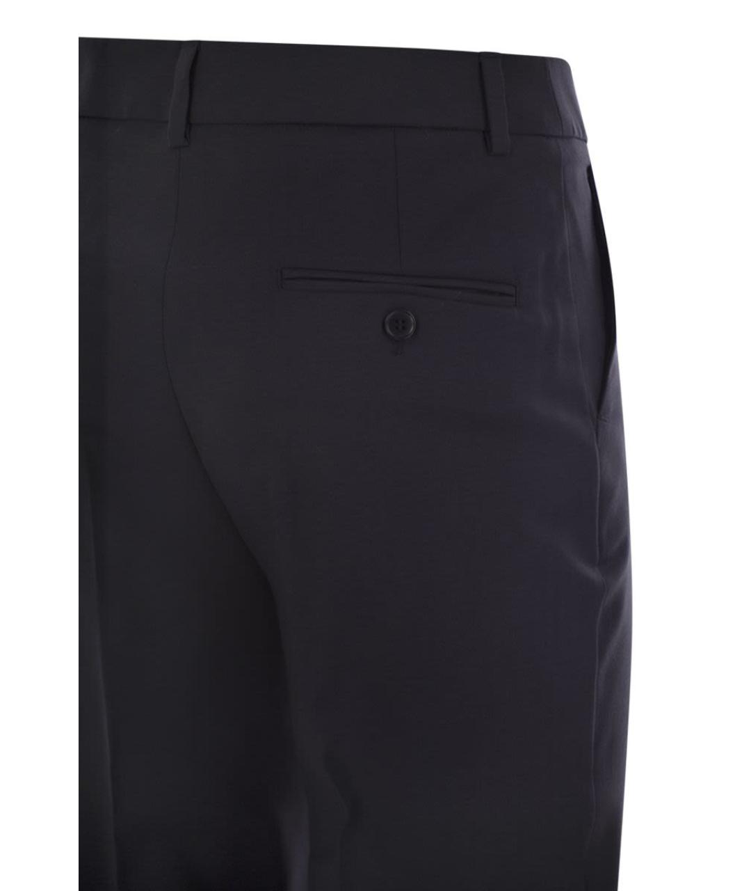 WEEKEND MAX MARA Темно-синие шерстяные прямые брюки, фото 4