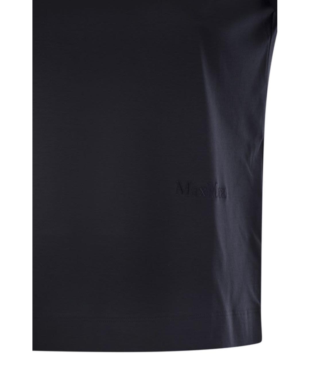 MAX MARA Темно-синяя хлопковая футболка, фото 4