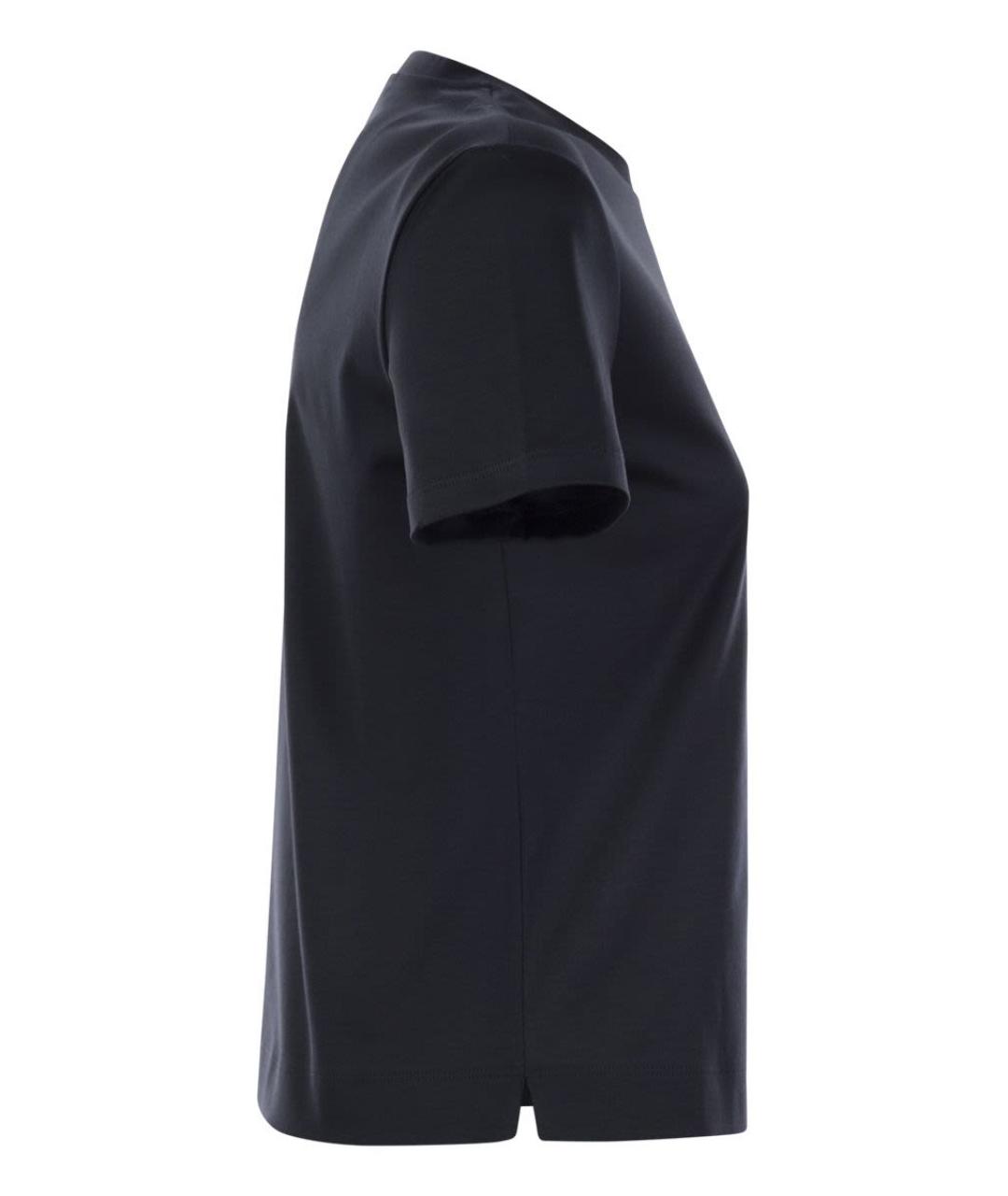 MAX MARA Темно-синяя хлопковая футболка, фото 3