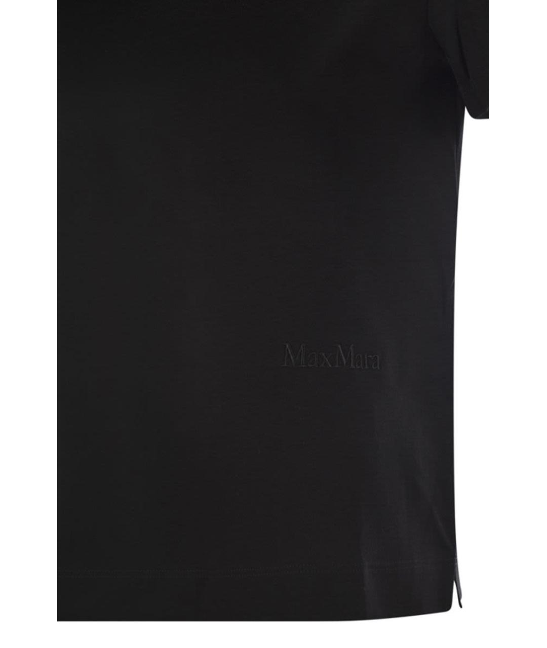 MAX MARA Черная хлопковая футболка, фото 4