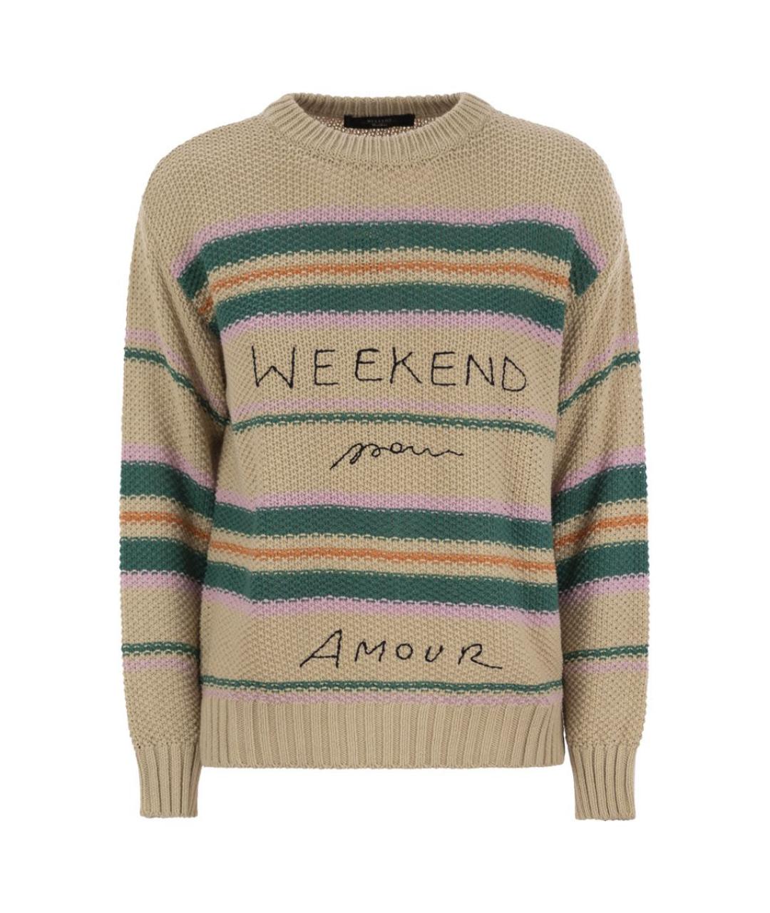 WEEKEND MAX MARA Бежевый хлопковый джемпер / свитер, фото 1