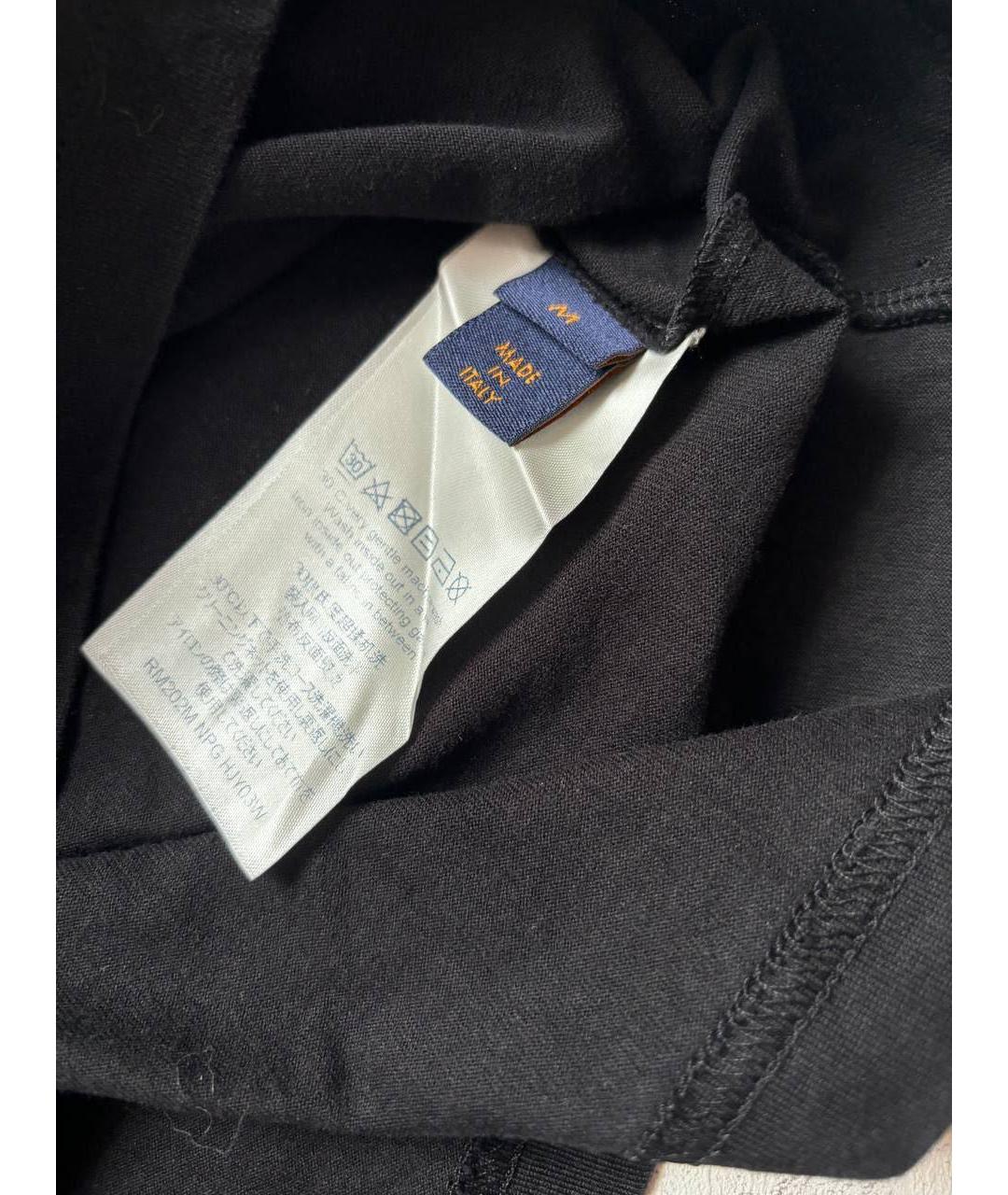 LOUIS VUITTON Черная хлопковая футболка, фото 4