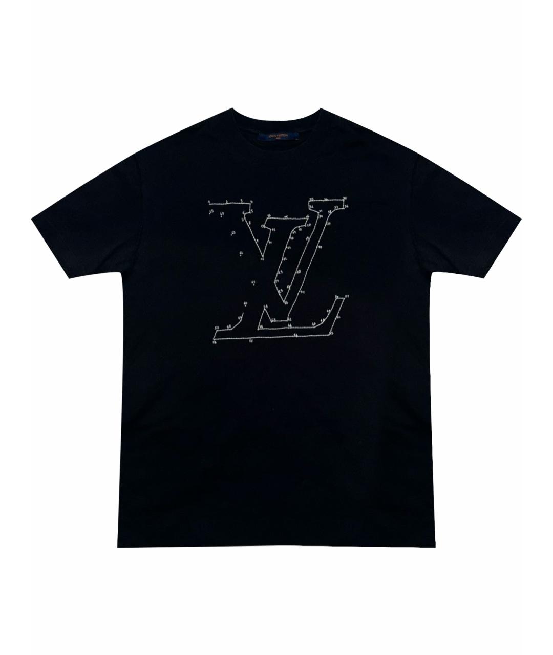 LOUIS VUITTON Черная хлопковая футболка, фото 1