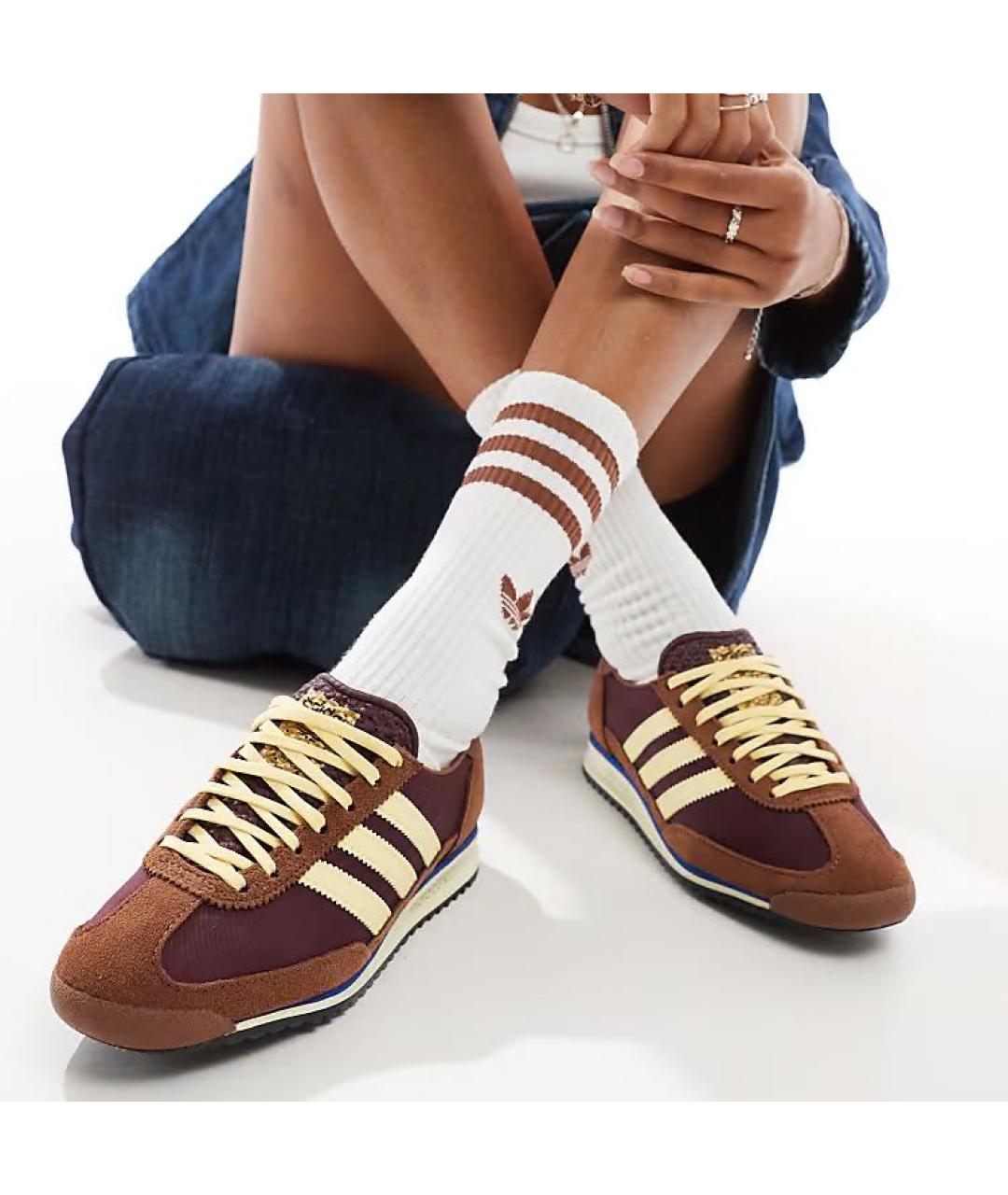 ADIDAS Коричневые синтетические кеды, фото 4