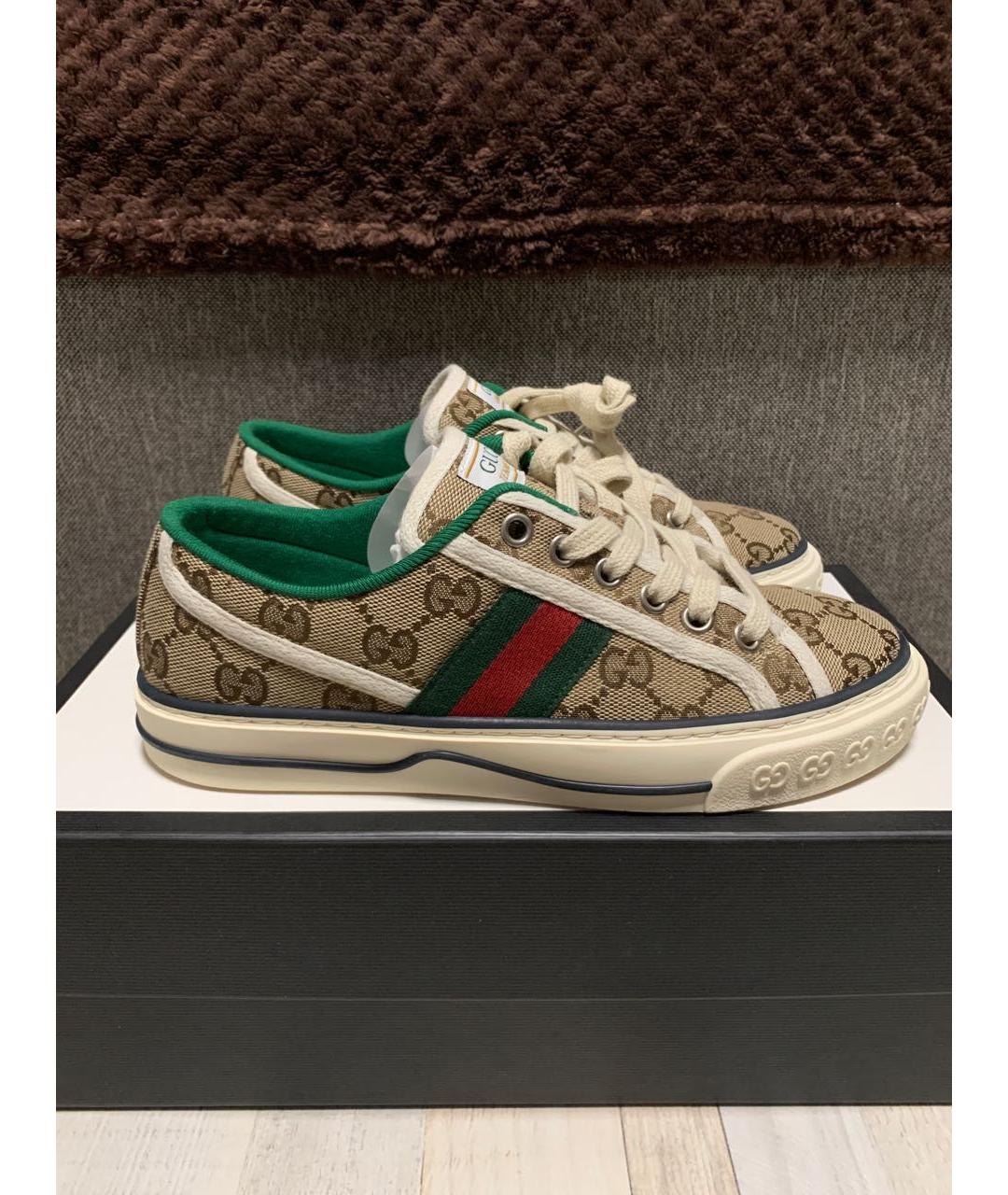 GUCCI Бежевые кеды, фото 9