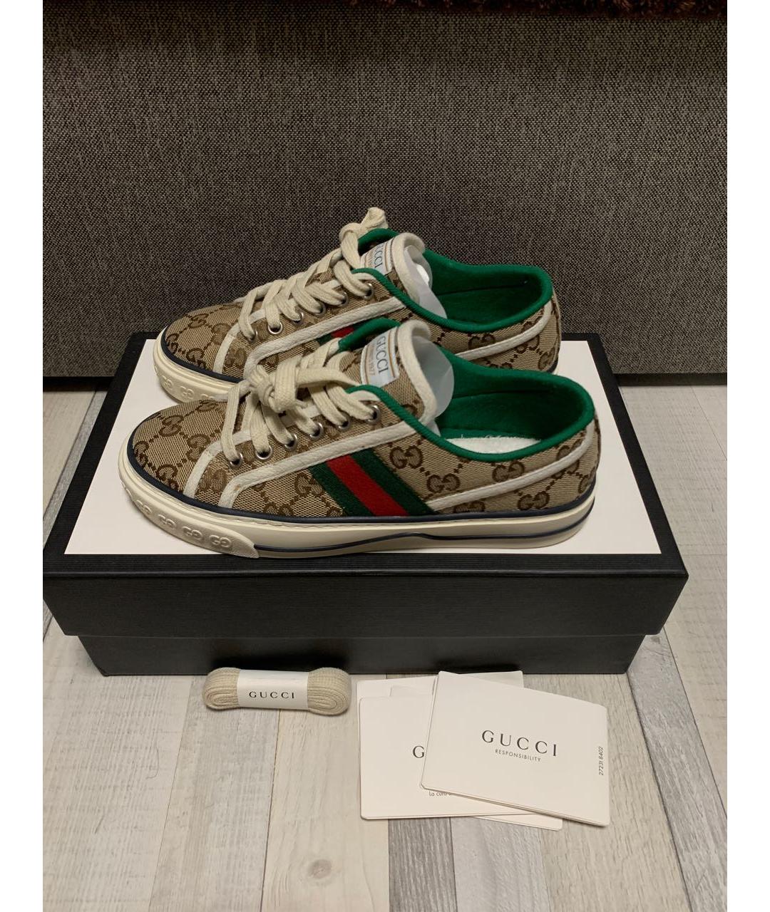 GUCCI Бежевые кеды, фото 5
