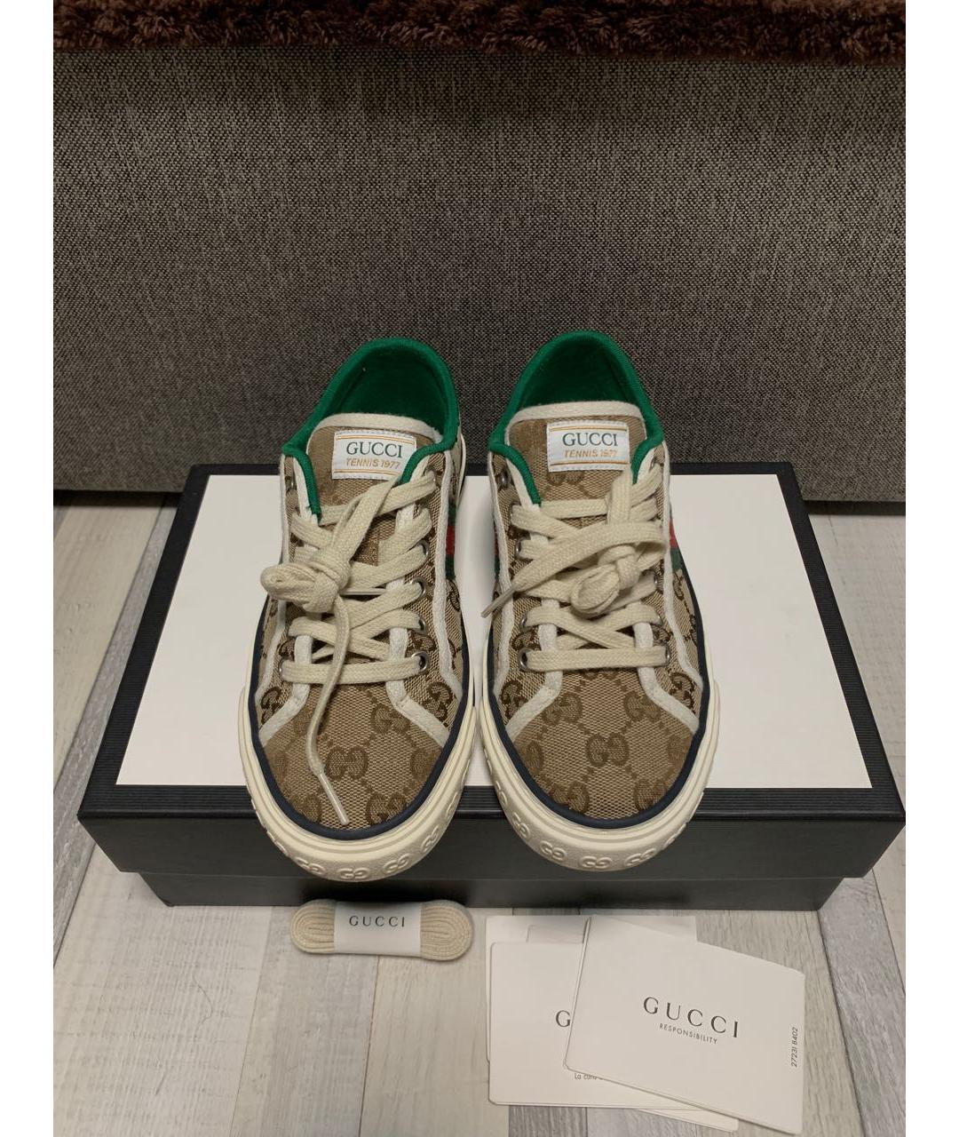 GUCCI Бежевые кеды, фото 2