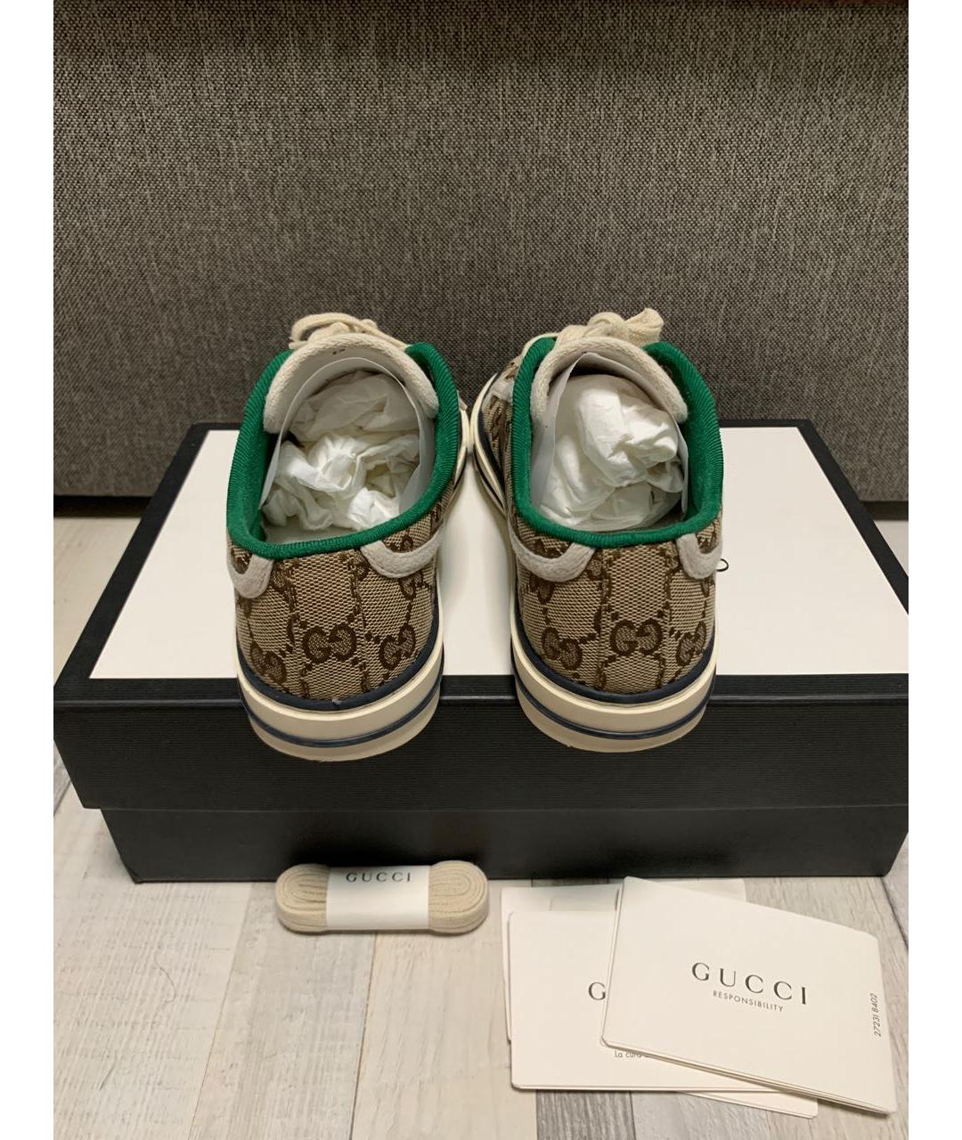 GUCCI Бежевые кеды, фото 4