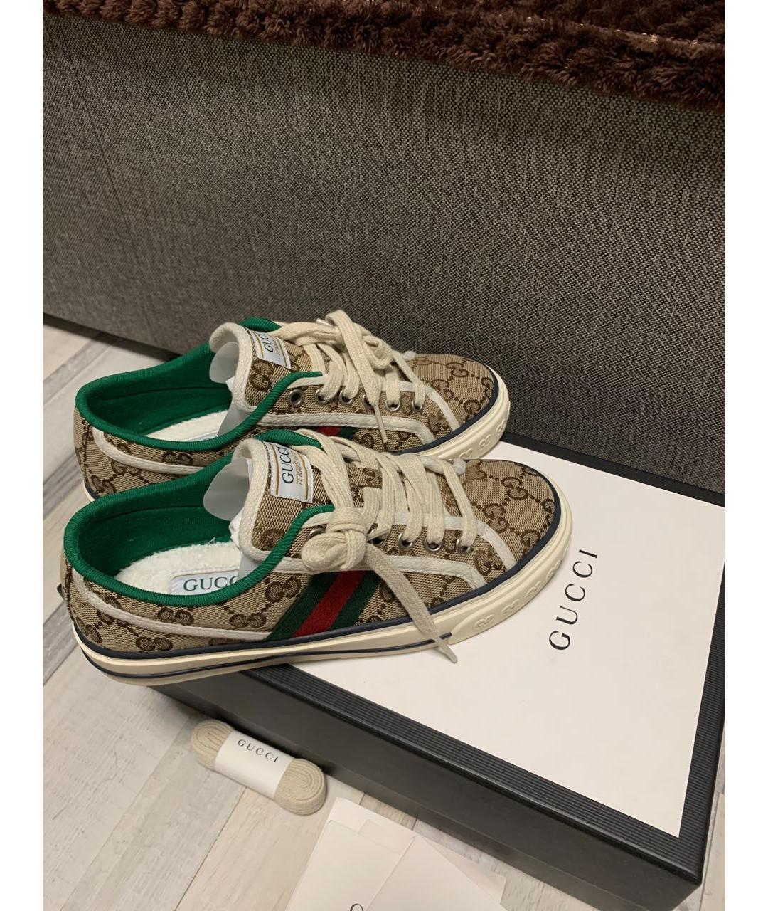 GUCCI Бежевые кеды, фото 7
