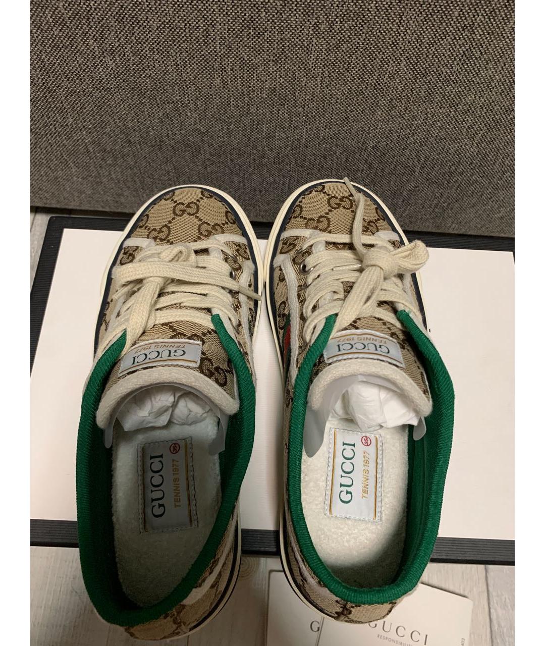 GUCCI Бежевые кеды, фото 3