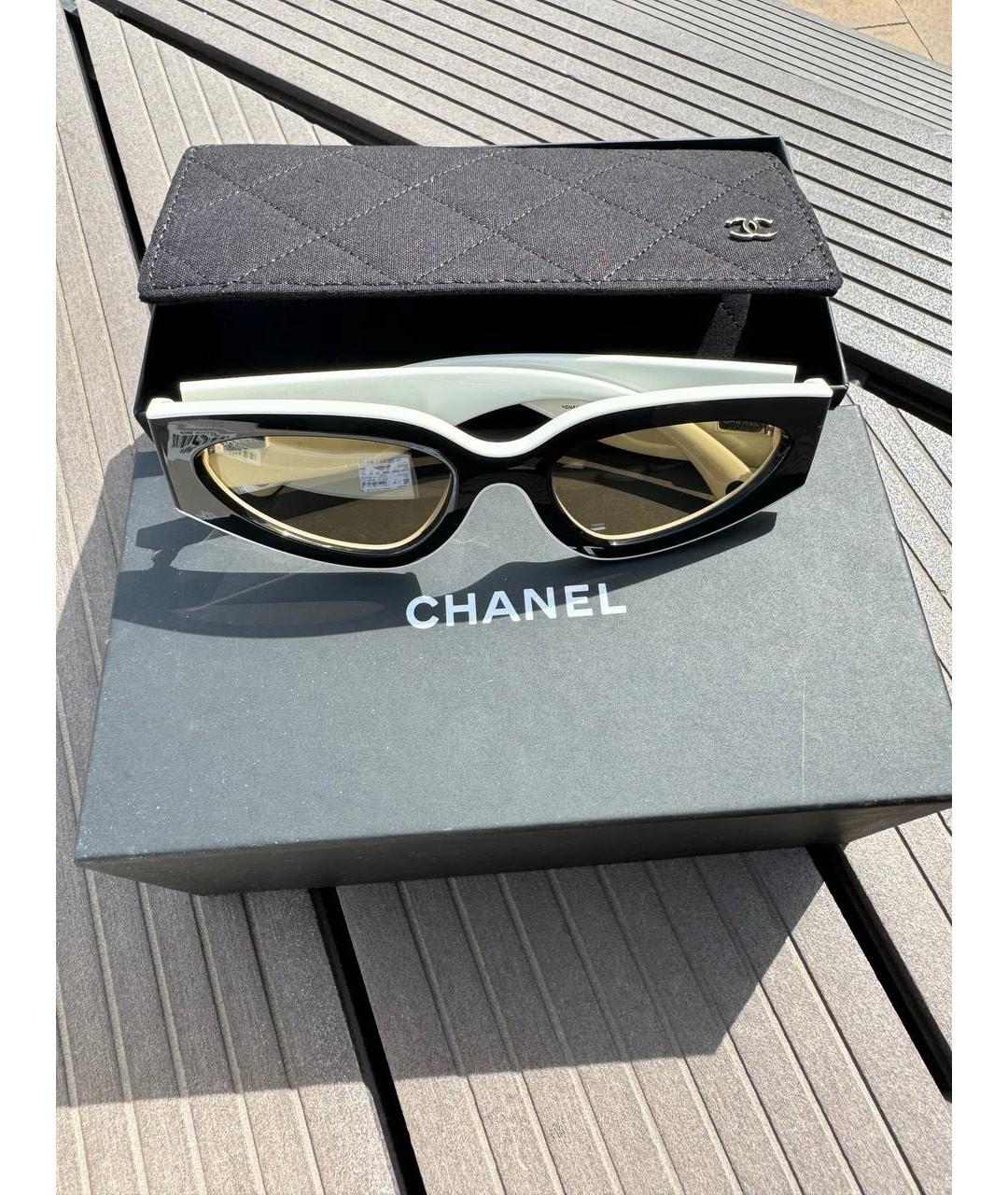 CHANEL Черные пластиковые солнцезащитные очки, фото 2