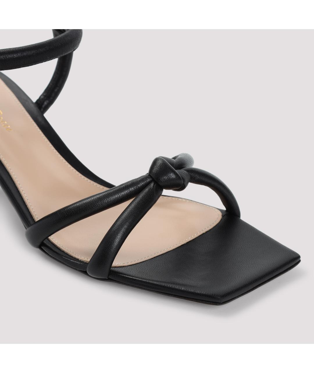 GIANVITO ROSSI Черные кожаные босоножки, фото 5