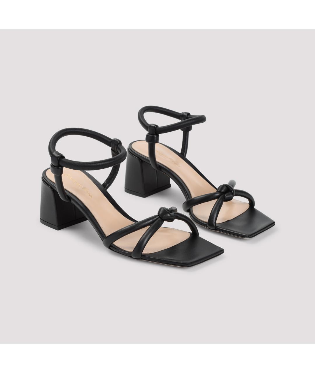 GIANVITO ROSSI Черные кожаные босоножки, фото 4