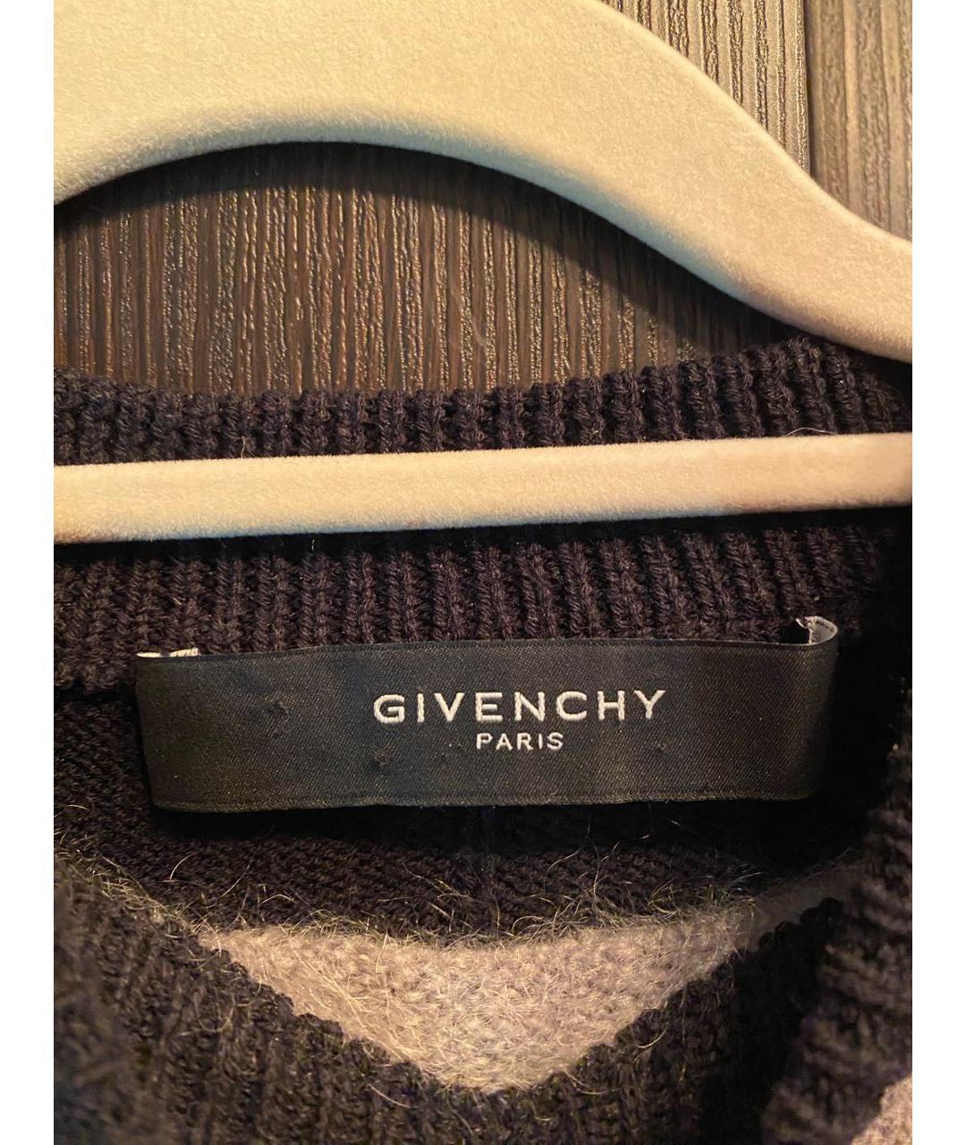 GIVENCHY Темно-синий шерстяной джемпер / свитер, фото 3