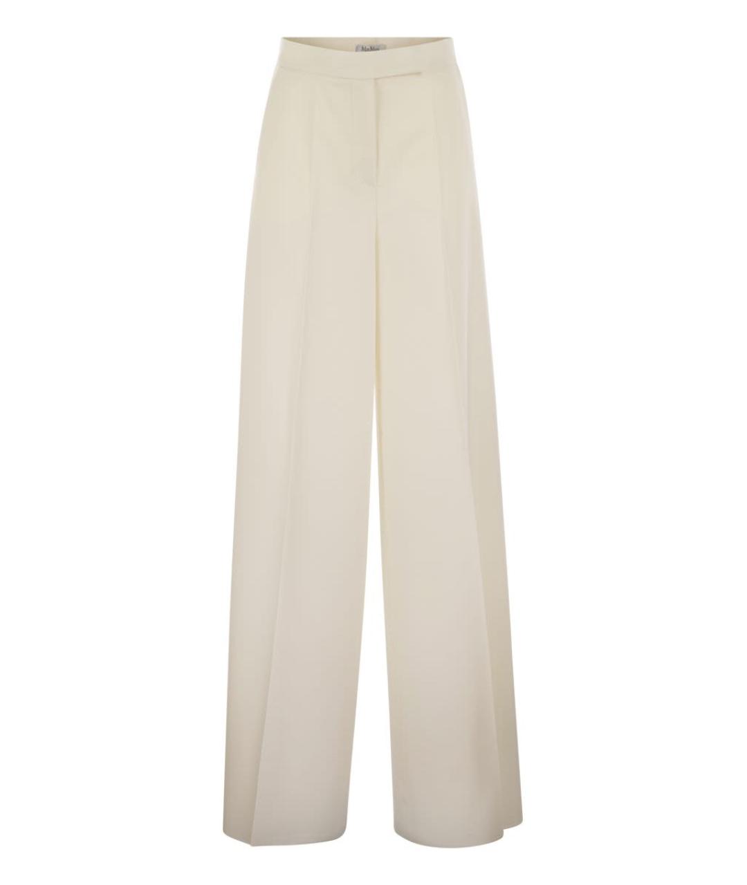 MAX MARA Бежевые шерстяные прямые брюки, фото 1