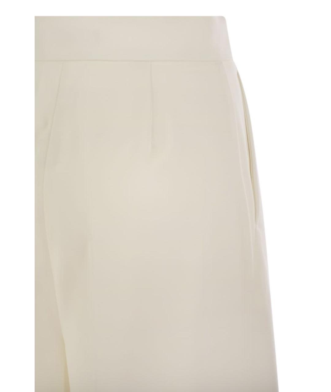 MAX MARA Бежевые шерстяные прямые брюки, фото 4