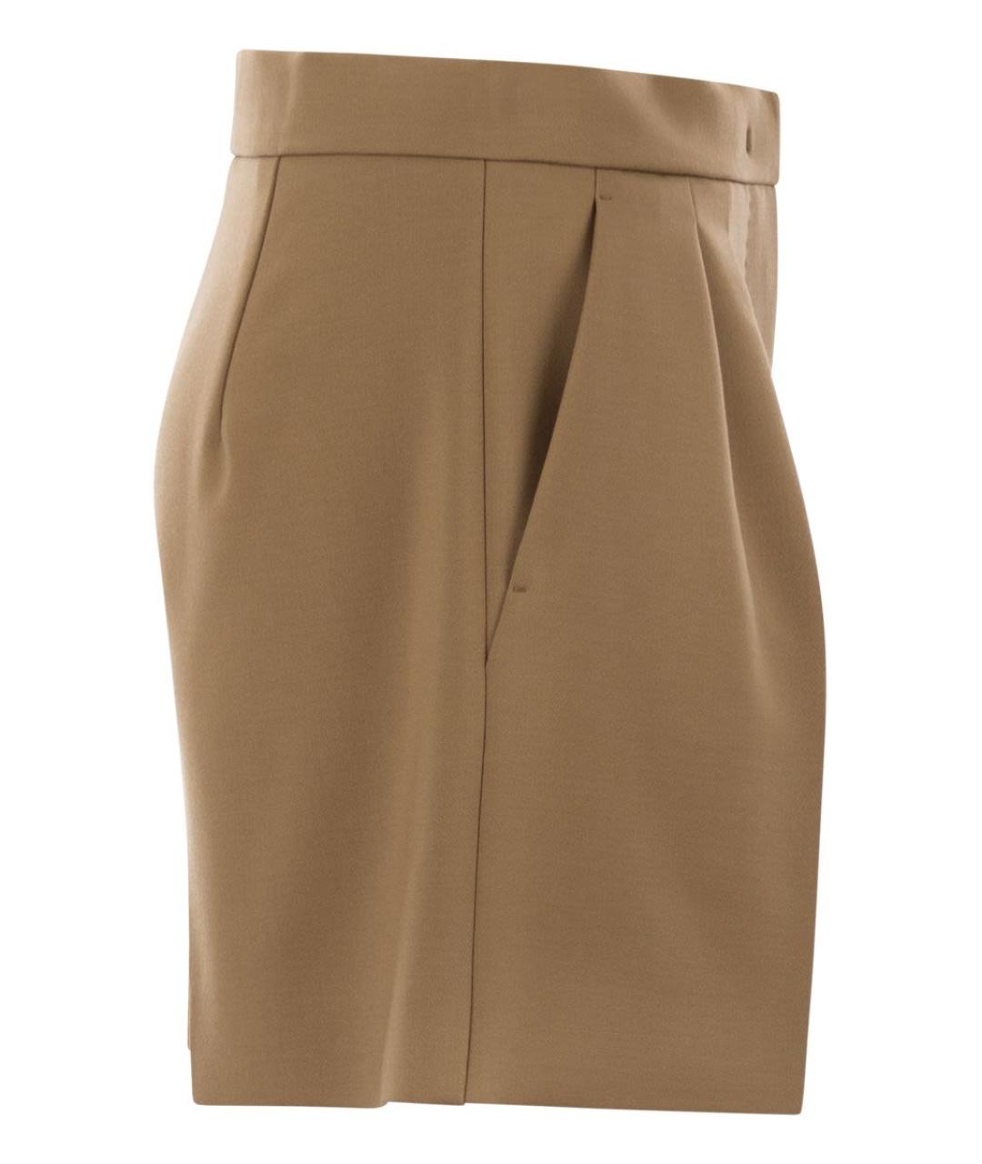 MAX MARA Коричневые шерстяные шорты, фото 3