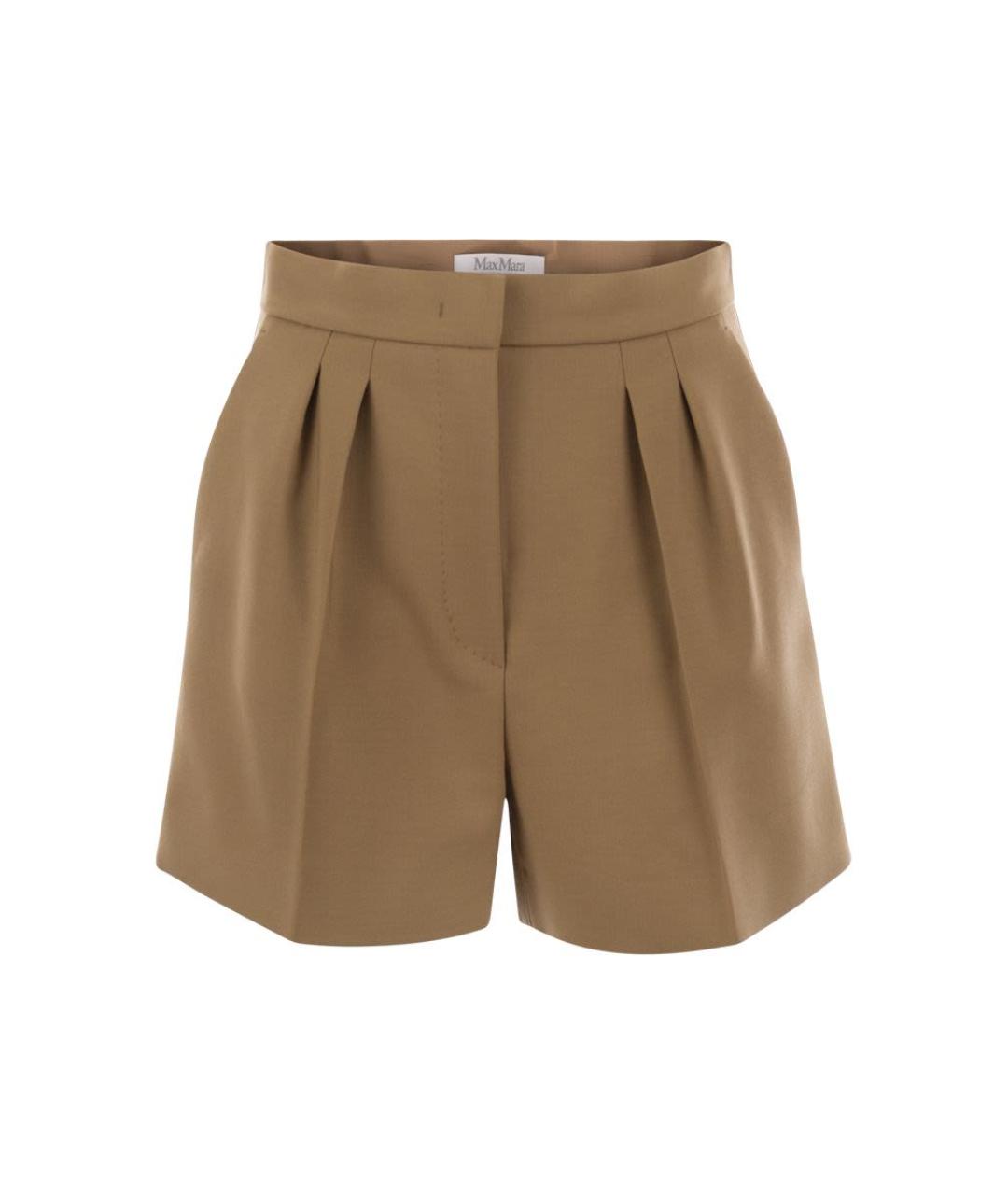 MAX MARA Коричневые шерстяные шорты, фото 1