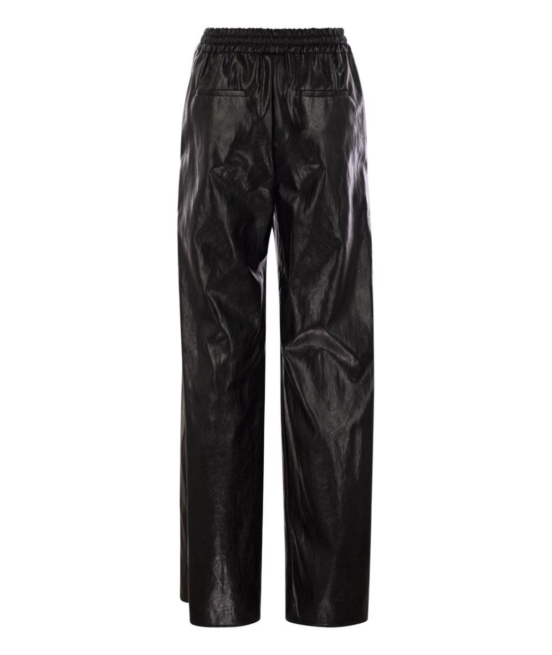 WEEKEND MAX MARA Черные вискозные прямые брюки, фото 2