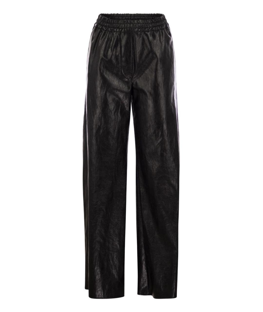 WEEKEND MAX MARA Черные вискозные прямые брюки, фото 1