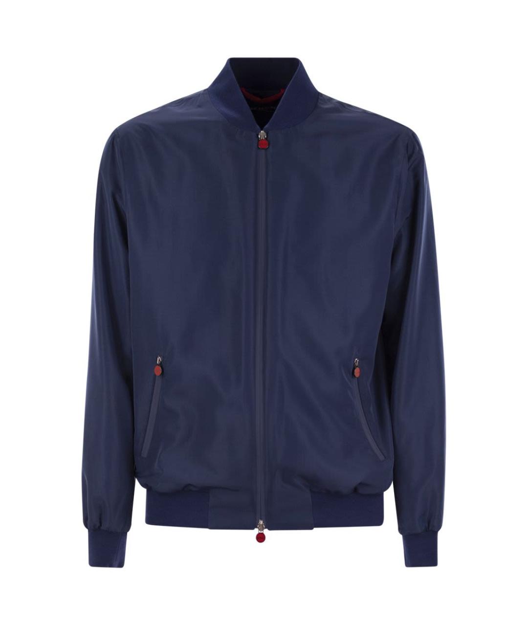 KITON Темно-синяя полиэстеровая куртка, фото 1