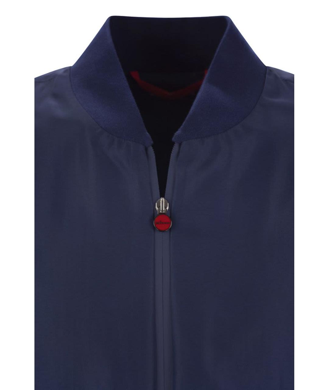 KITON Темно-синяя полиэстеровая куртка, фото 4