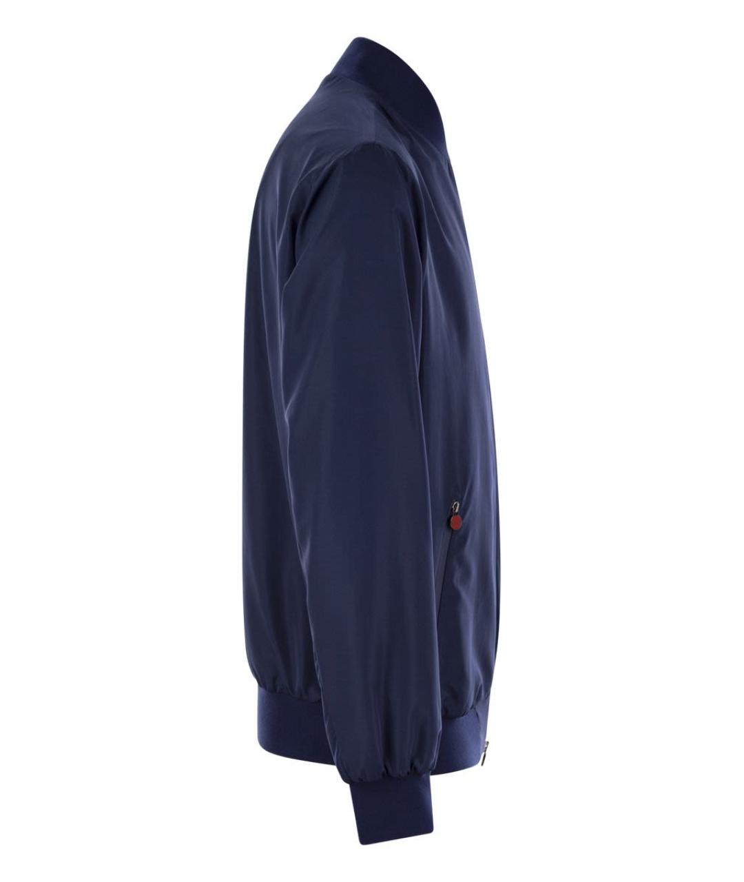 KITON Темно-синяя полиэстеровая куртка, фото 3