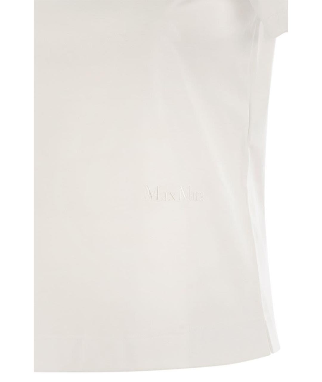 MAX MARA Белая хлопковая футболка, фото 4