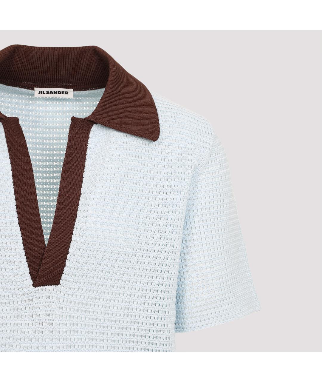 JIL SANDER Голубая хлопковая футболка, фото 4
