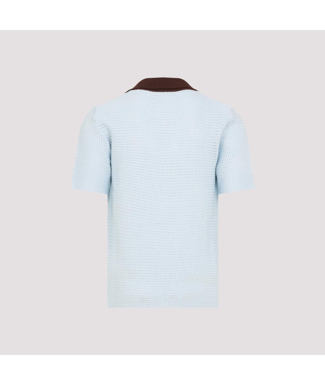 JIL SANDER Голубая хлопковая футболка, фото 3