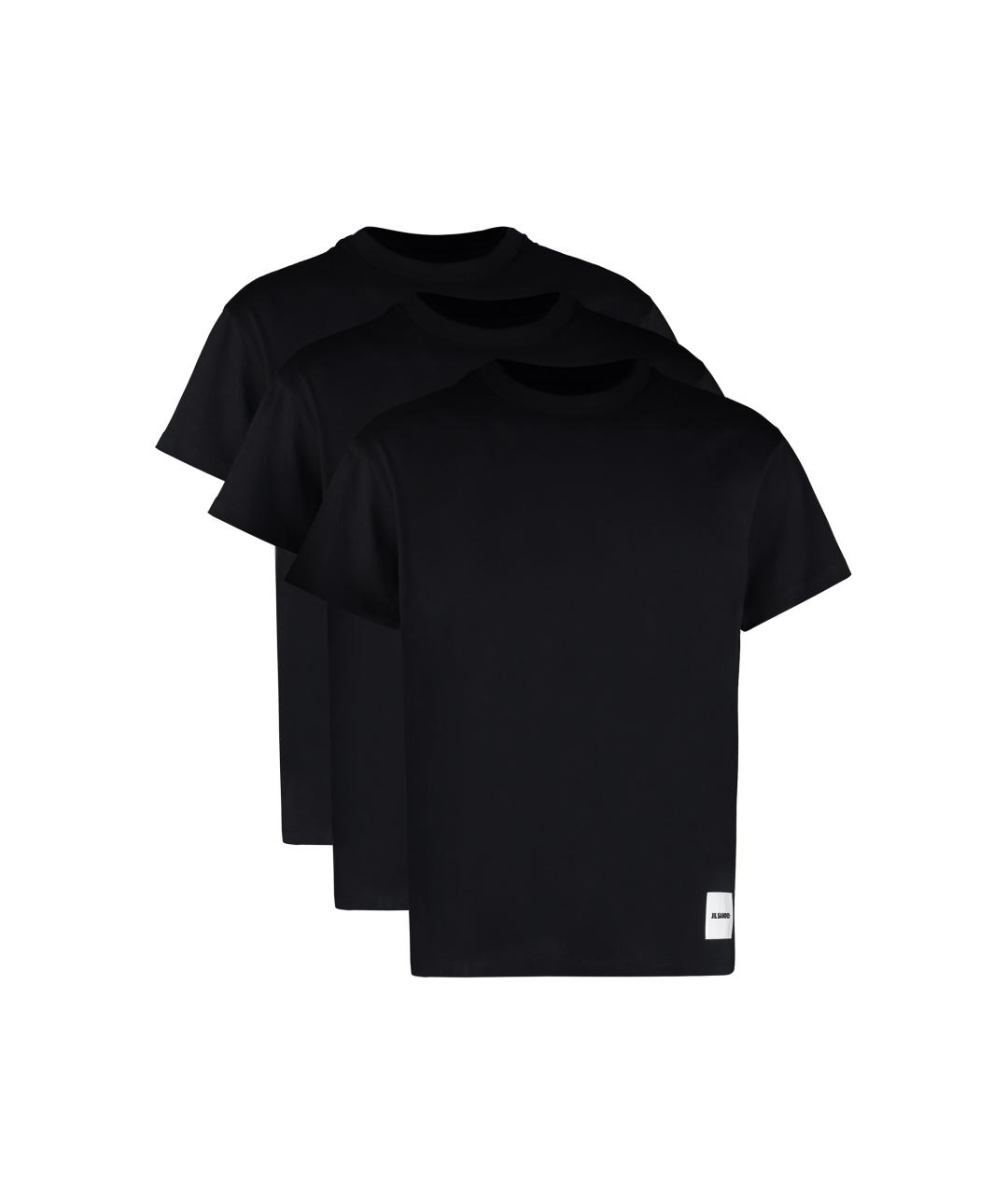 JIL SANDER Черная хлопковая футболка, фото 2
