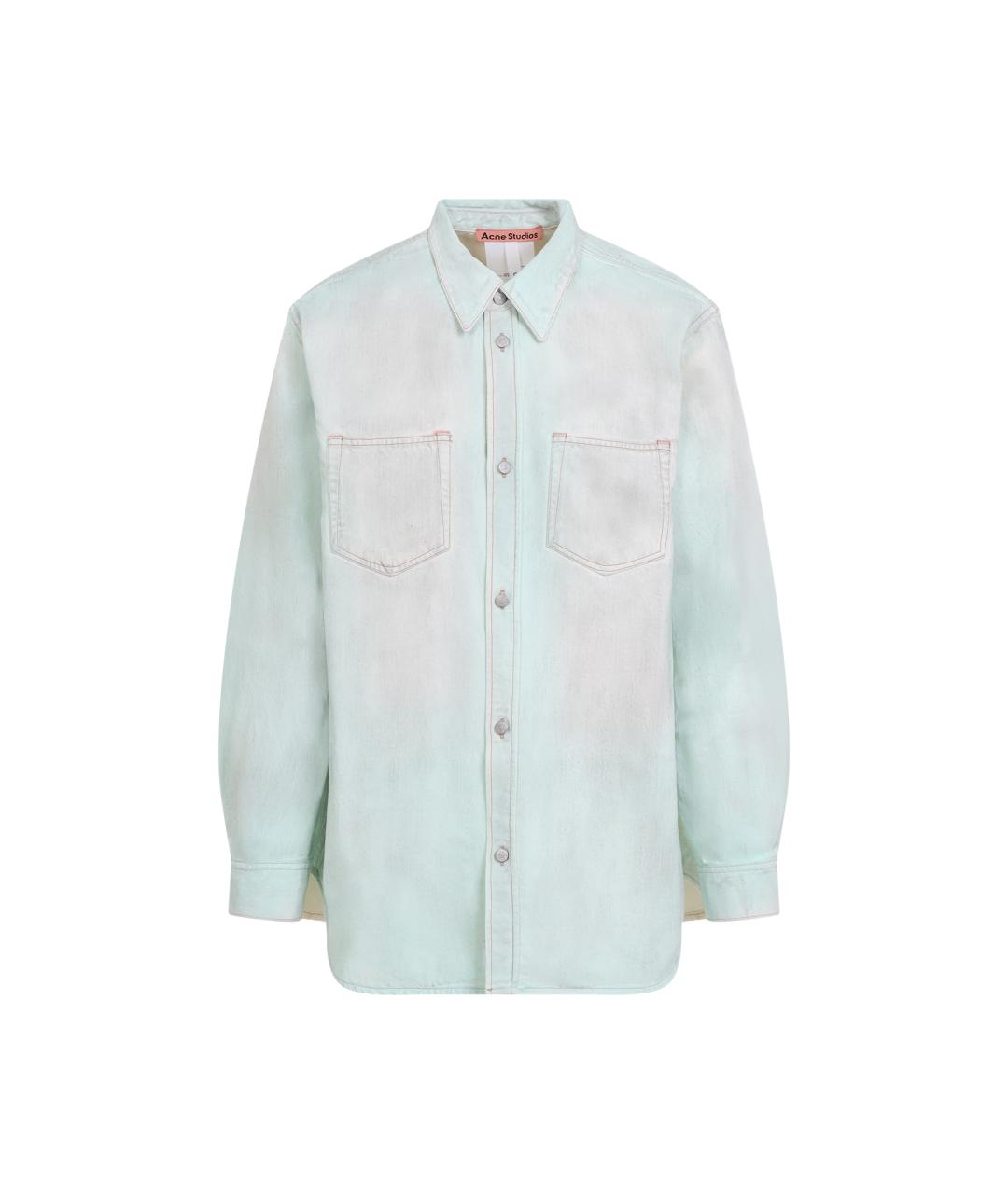 ACNE STUDIOS Бирюзовая хлопковая кэжуал рубашка, фото 1