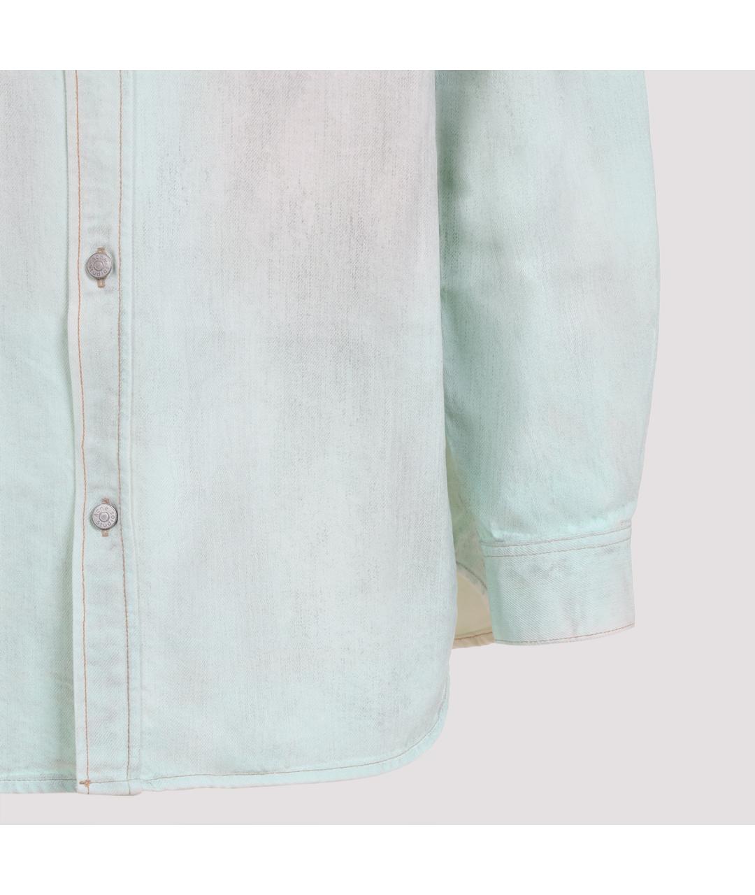 ACNE STUDIOS Бирюзовая хлопковая кэжуал рубашка, фото 4