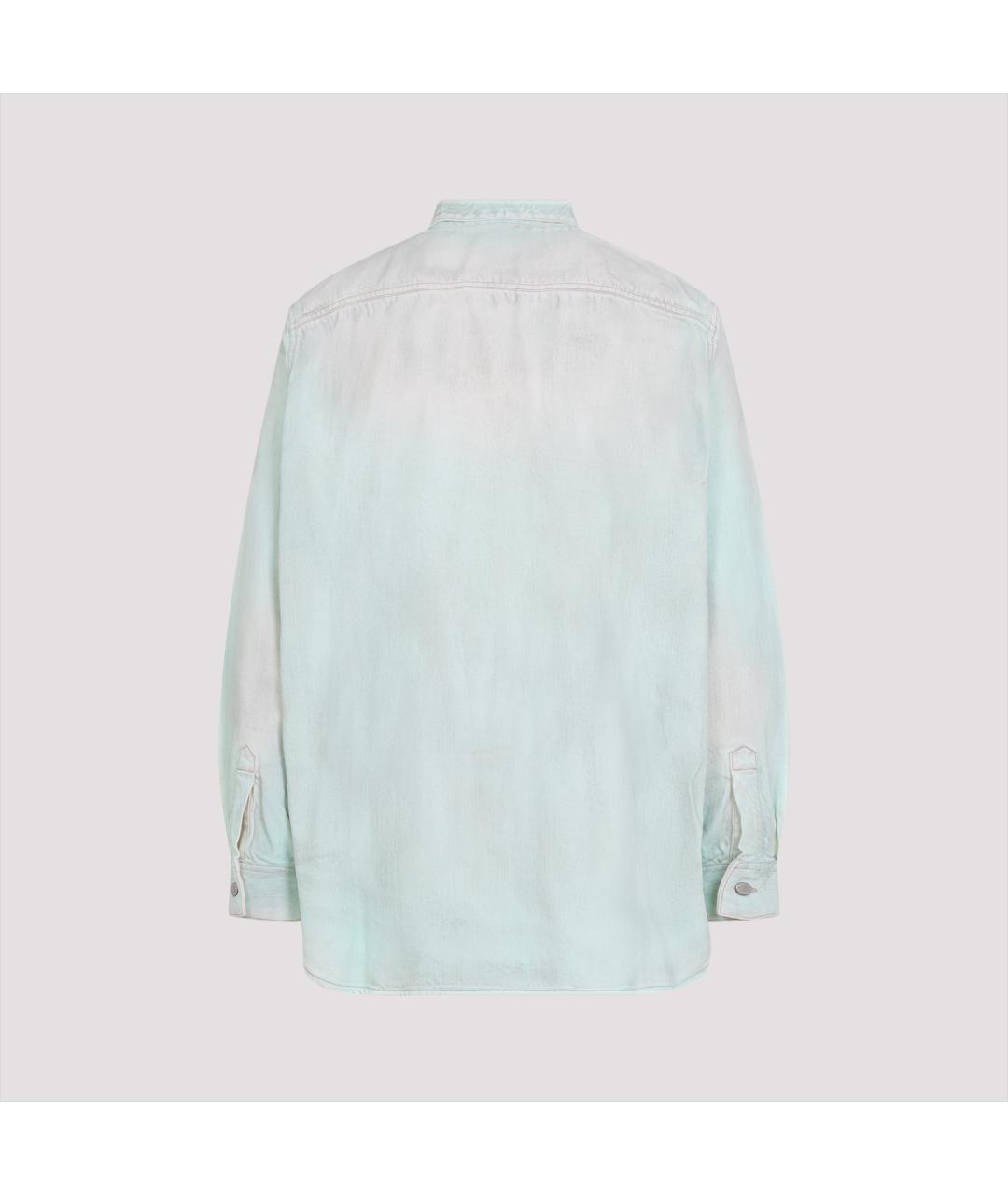 ACNE STUDIOS Бирюзовая хлопковая кэжуал рубашка, фото 3
