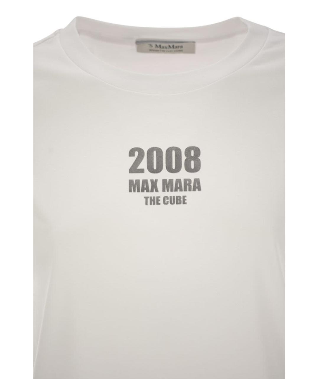 'S MAX MARA Белая хлопковая футболка, фото 4