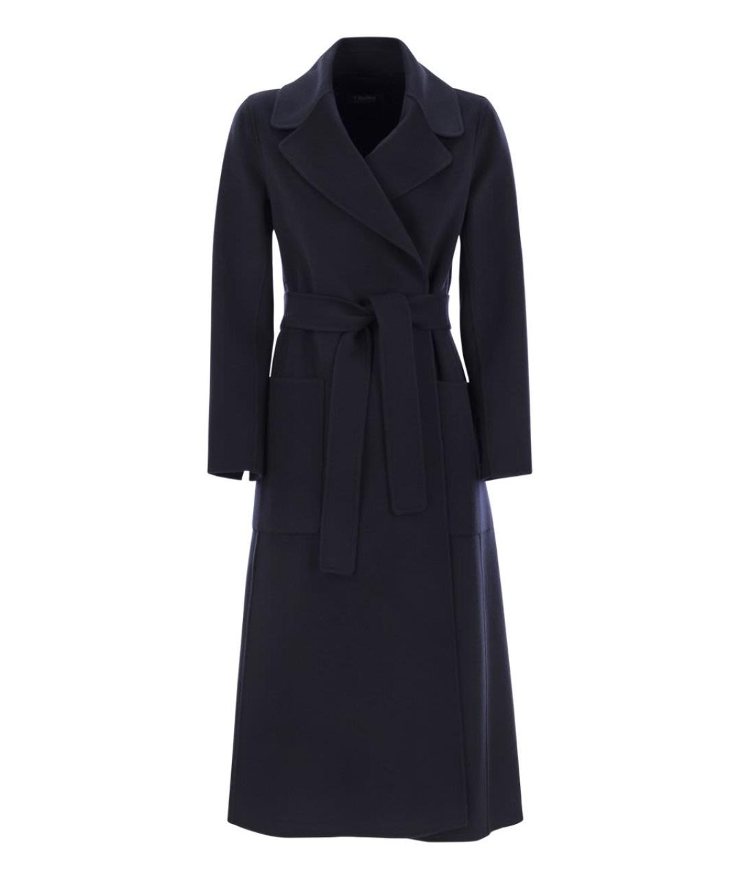 'S MAX MARA Темно-синее шерстяное пальто, фото 1